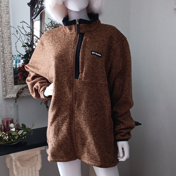 Columbia Sweaters - A Columbia Design- Brown Zip-Up Jacket Size XXL